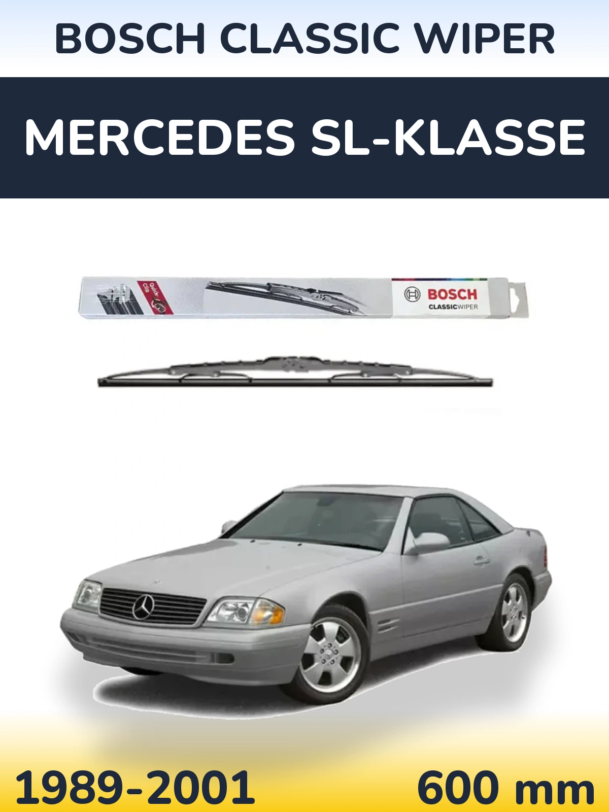 Przednia wycieraczka BOSCH Classic Wiper 600 mm do Mercedes SL-Klasse 1989-2001