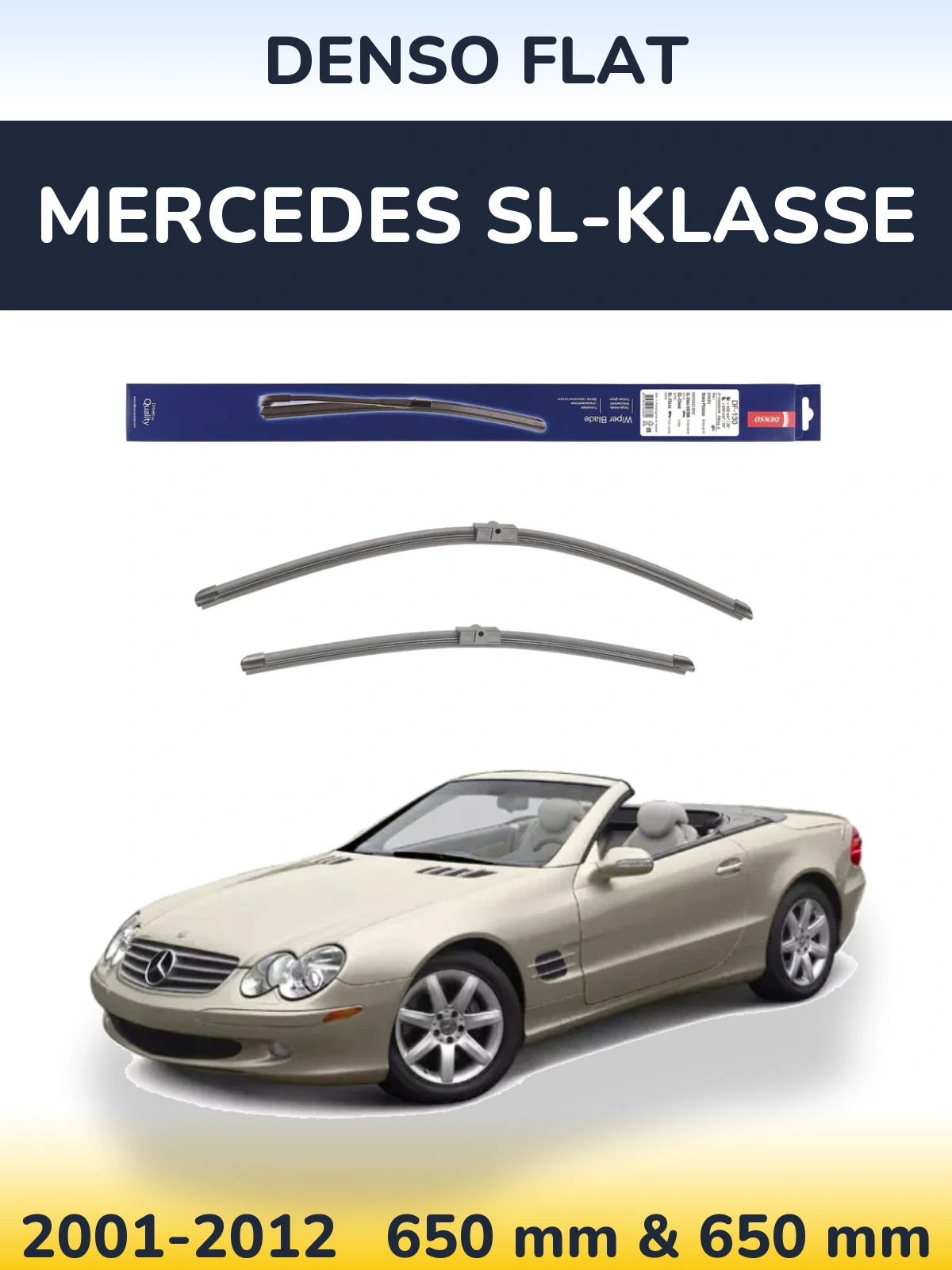 Комплект передних дворников Denso Flat 650 & 650 мм для Mercedes SL-Klasse 2001-2012