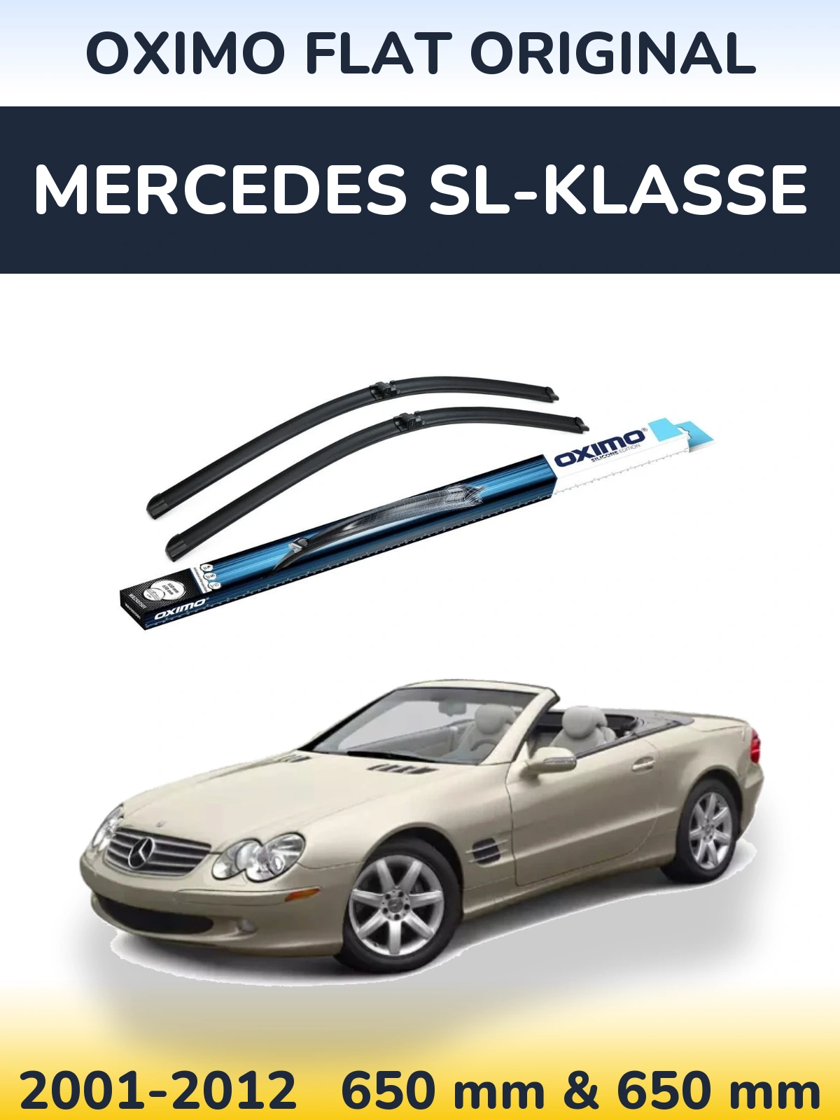 Комплект передних дворников Oximo Flat Original 650 & 650 мм для Mercedes SL-Klasse 2001-2012