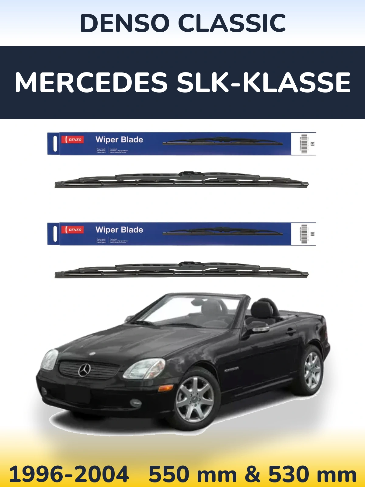 Комплект передних дворников Denso Classic 550 & 530 мм для Mercedes SLK-Klasse 1996-2004