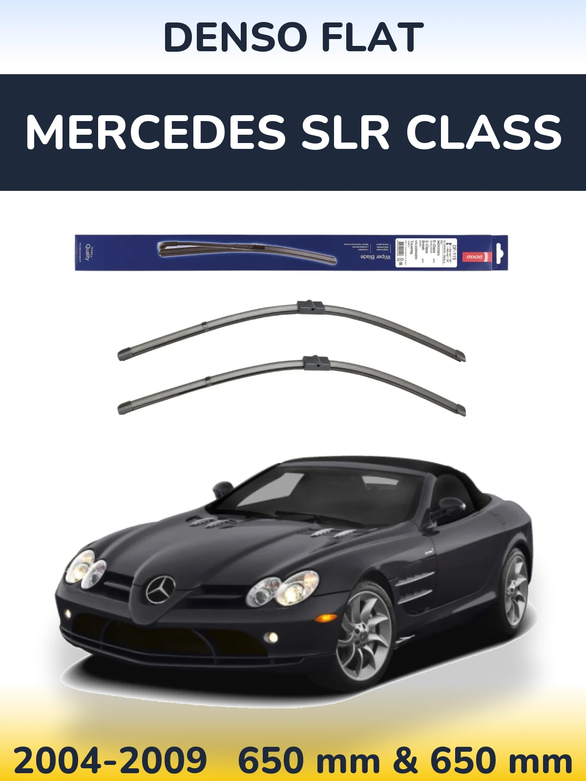 Komplet przednich wycieraczek Denso Flat 650 & 650 mm do Mercedes Klasa SLR 2004-2009