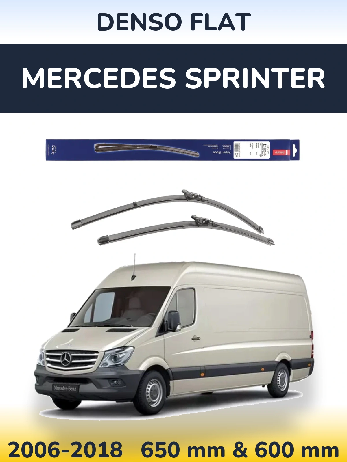 Комплект передних дворников Denso Flat 650 & 600 мм для Mercedes Sprinter 2006-2018
