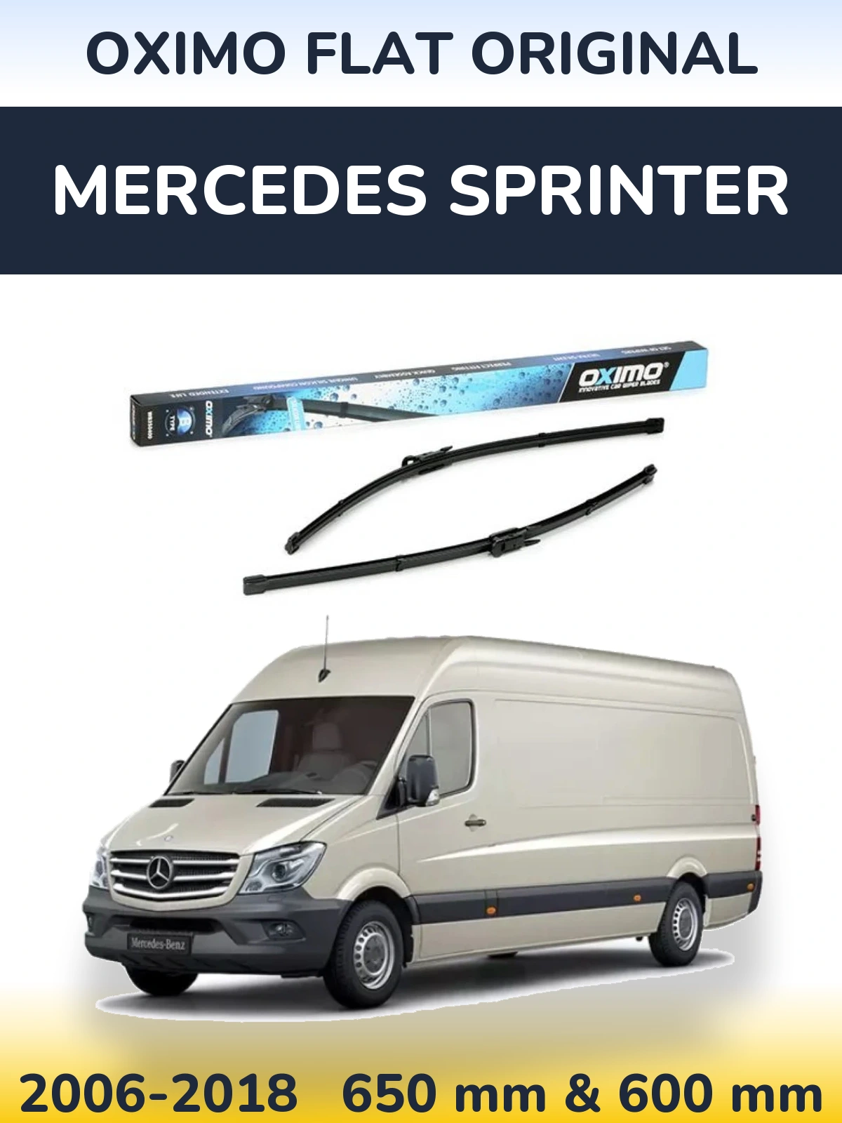 Komplet przednich wycieraczek Oximo Flat Original 650 & 600 mm do Mercedes Sprinter 2006-2018