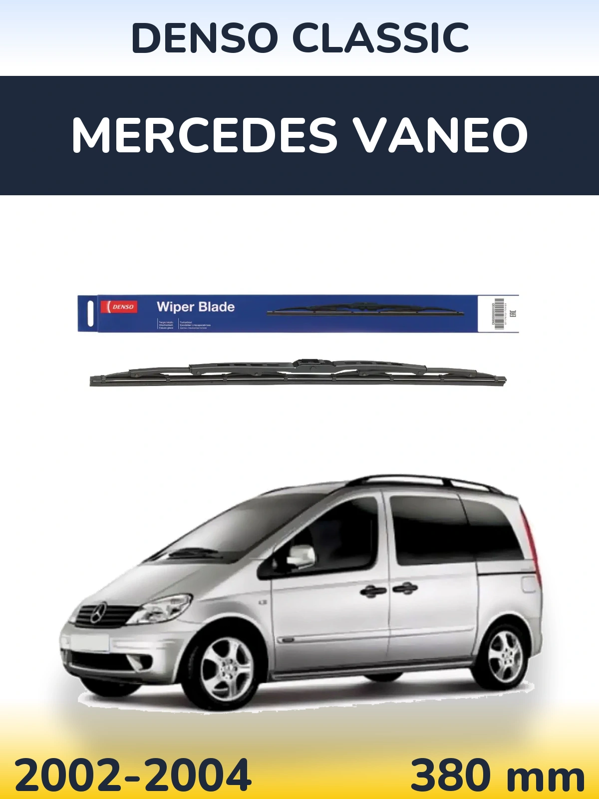 Tylna wycieraczka Denso Classic 380 mm do Mercedes Vaneo 2002-2004