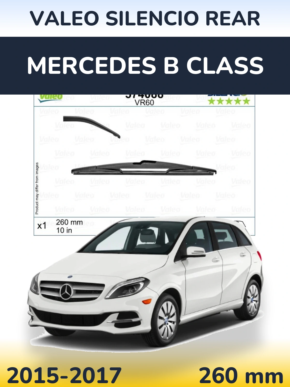 Задний дворник Valeo Silencio Rear 260 мм для Mercedes B Class 2015-2017