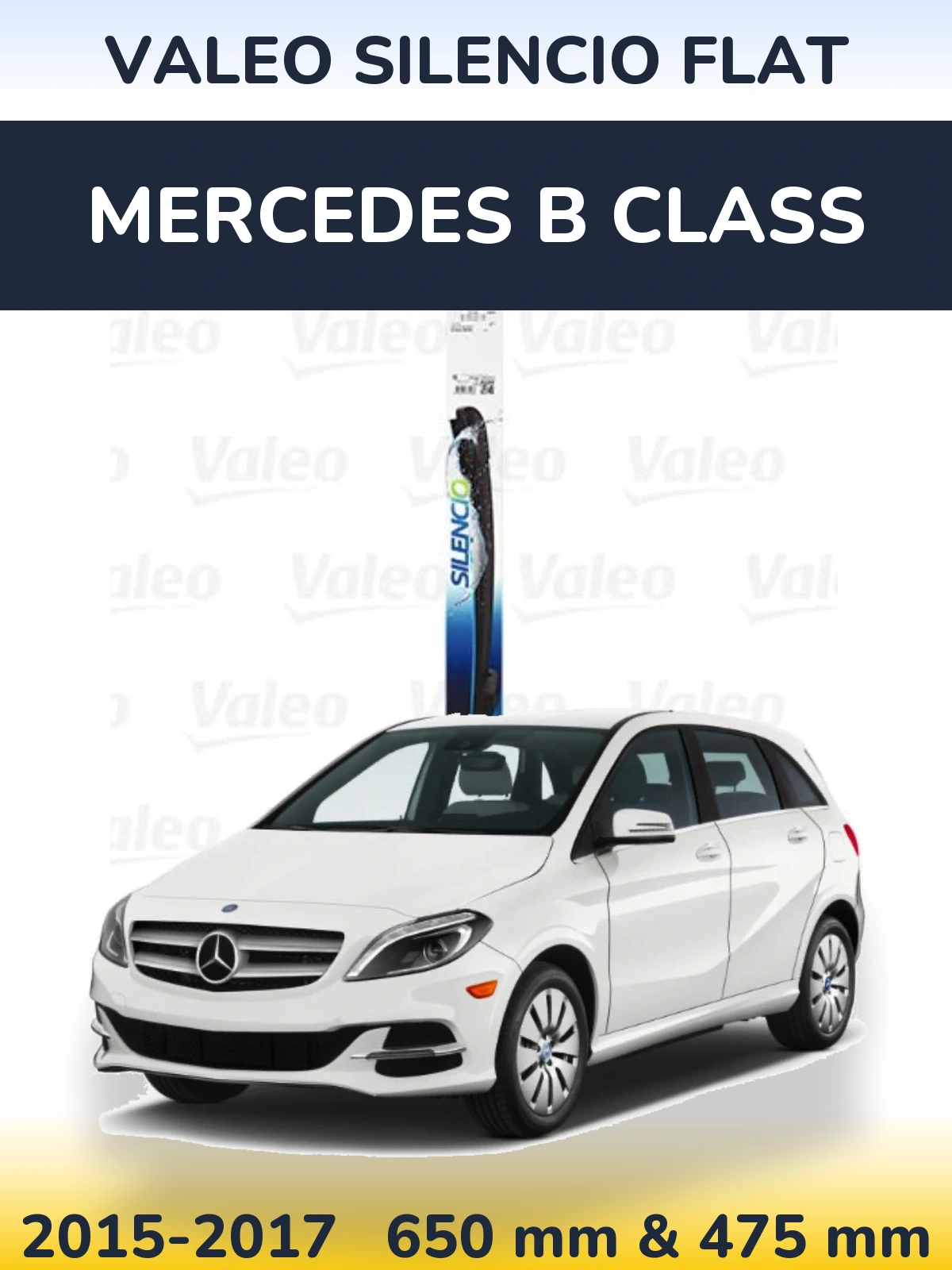 Комплект передних дворников Valeo Silencio Flat 650 & 475 мм для Mercedes B Class 2015-2017