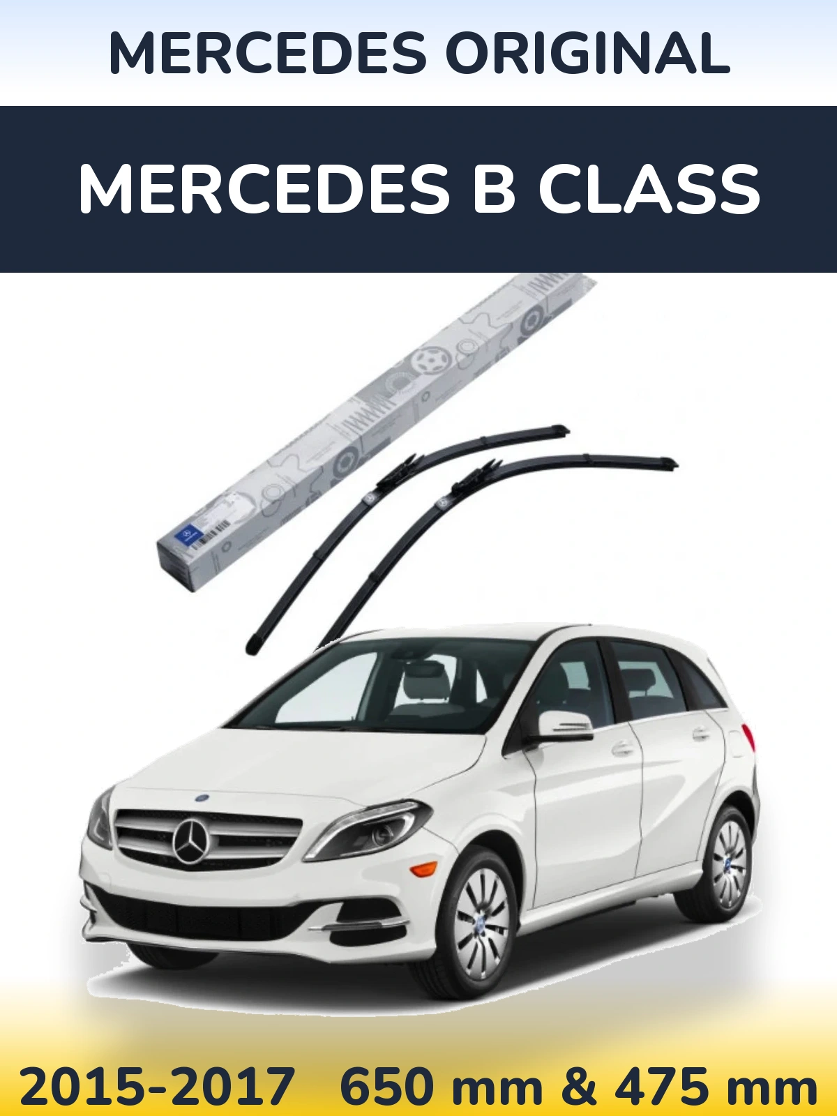 Комплект передніх щіток Mercedes OEM Mercedes Original 650 & 475 мм для Mercedes B Class 2015-2017