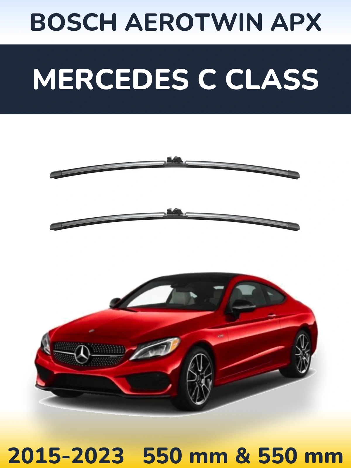Komplet przednich wycieraczek BOSCH AeroTwin APX 550 & 550 mm do Mercedes Klasa C 2015-2023