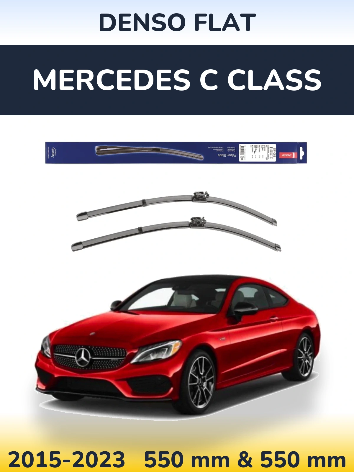 Komplet przednich wycieraczek Denso Flat 550 & 550 mm do Mercedes Klasa C 2015-2023