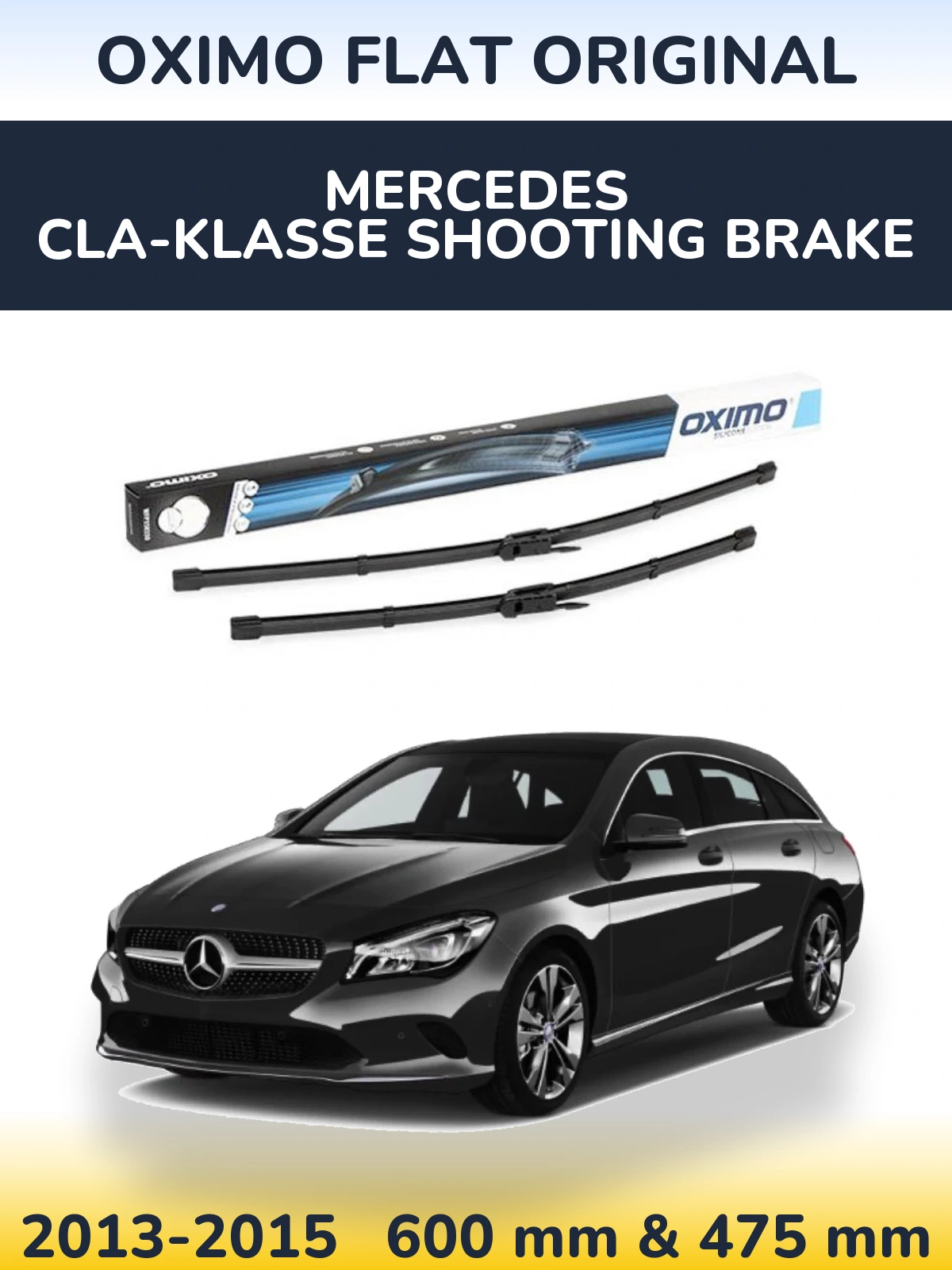 Комплект передних дворников Oximo Flat Original 600 & 475 мм для Mercedes CLA-Klasse Shooting Brake 2013-2015
