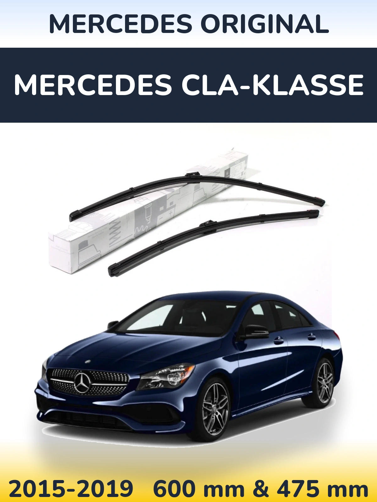 Front wiper blade set Mercedes OEM Mercedes Original 600 & 475 mm for Mercedes CLA-Klasse 2015-2019