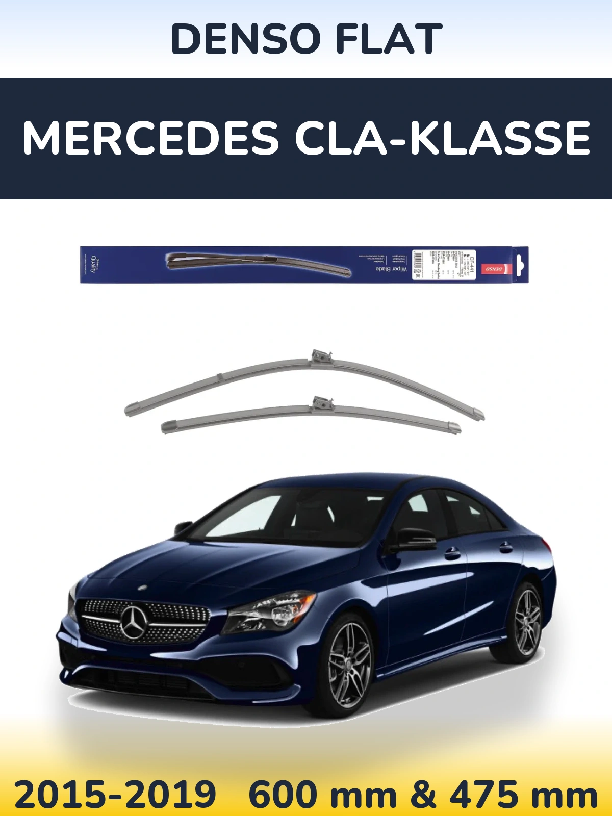 Комплект передних дворников Denso Flat 600 & 475 мм для Mercedes CLA-Klasse 2015-2019