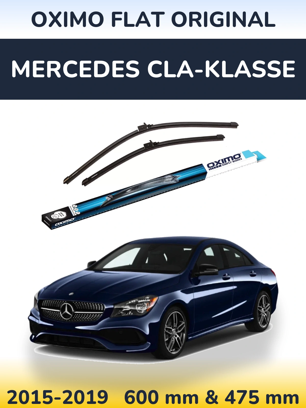 Komplet przednich wycieraczek Oximo Flat Original 600 & 475 mm do Mercedes CLA-Klasse 2015-2019