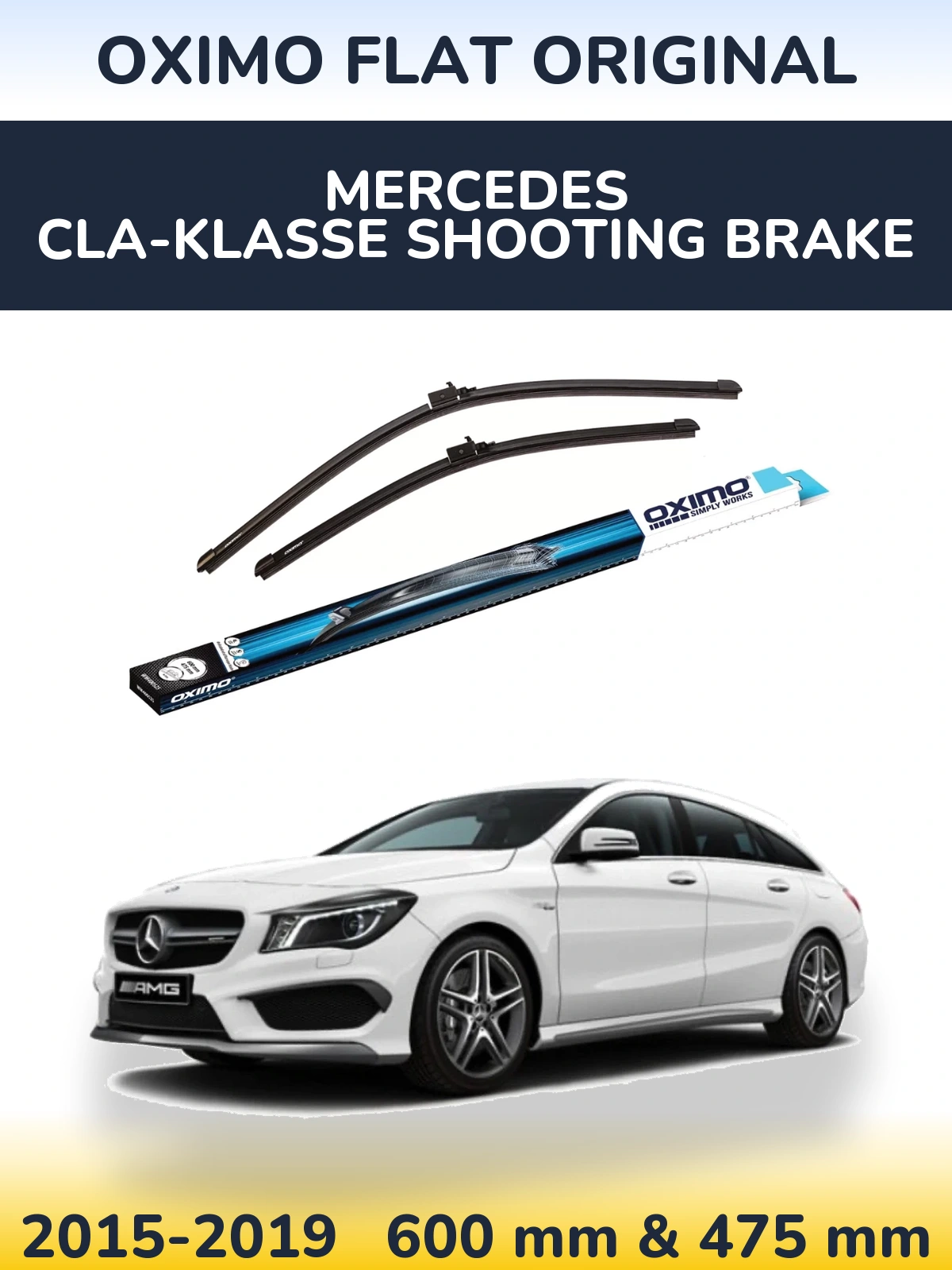 Komplet przednich wycieraczek Oximo Flat Original 600 & 475 mm do Mercedes CLA-Klasse Shooting Brake 2015-2019