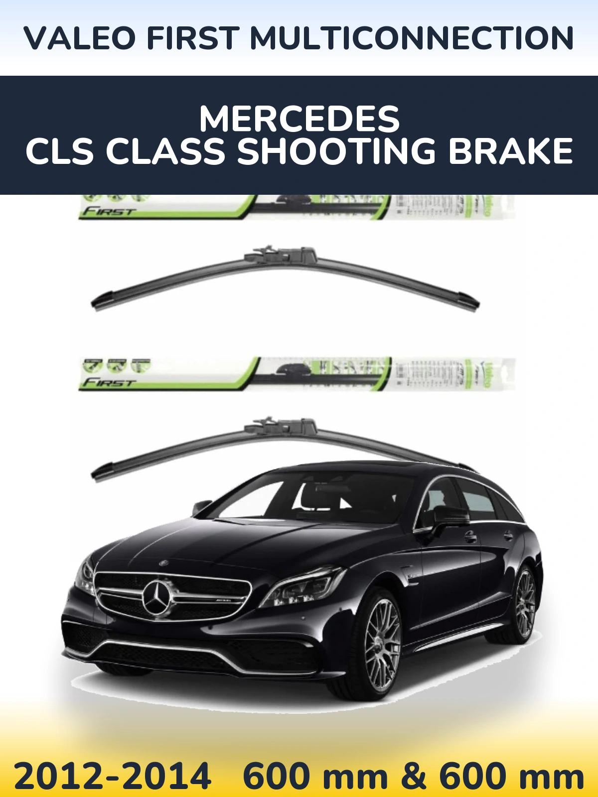 Komplet przednich wycieraczek Valeo First MultiConnection 600 & 600 mm do Mercedes Klasa CLS Shooting Brake 2012-2014