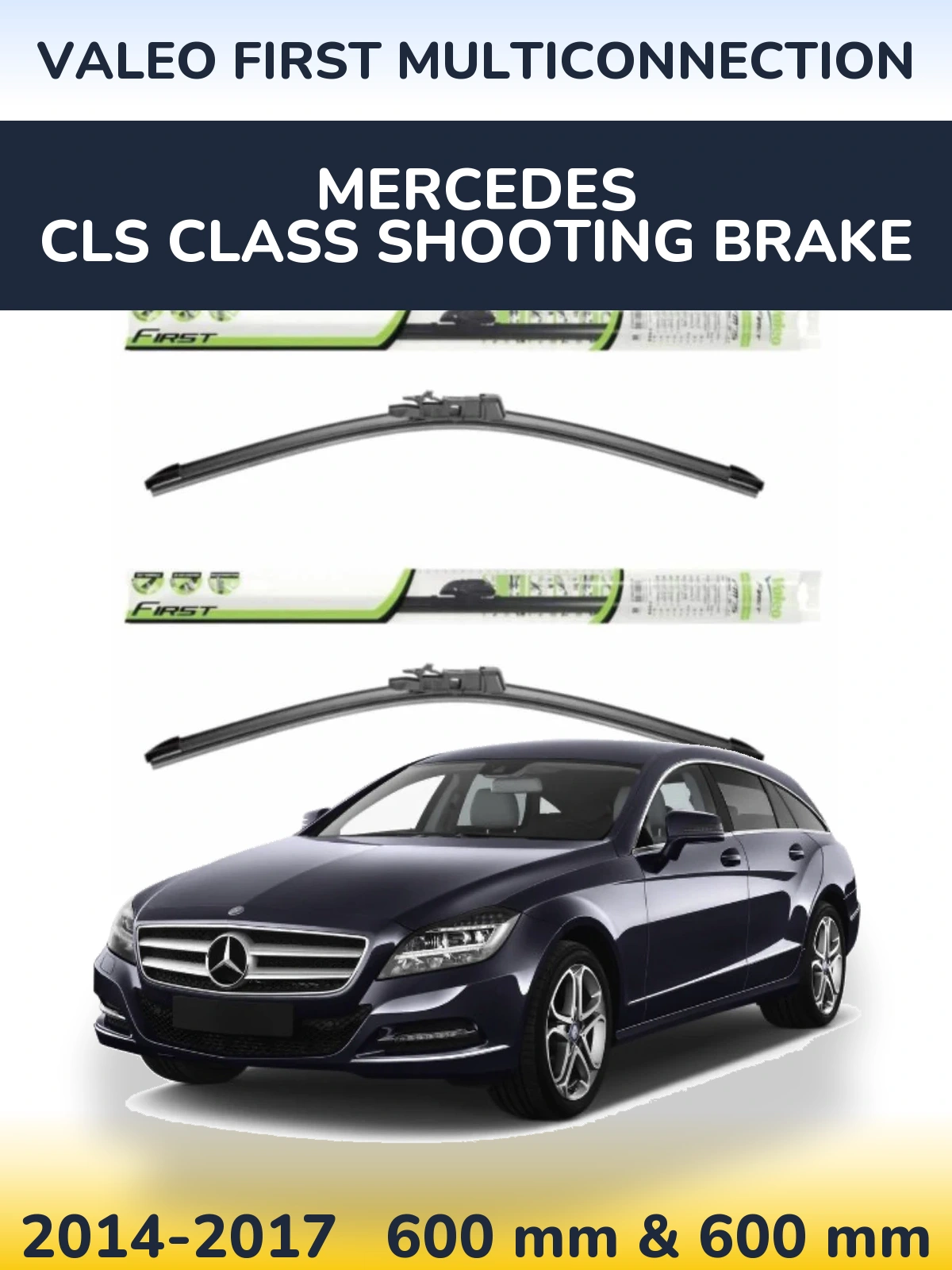 Komplet przednich wycieraczek Valeo First MultiConnection 600 & 600 mm do Mercedes Klasa CLS Shooting Brake 2014-2017