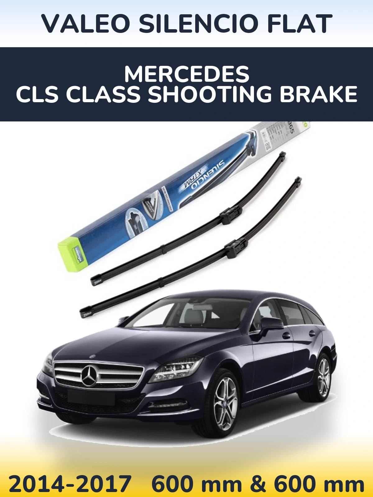 Комплект передних дворников Valeo Silencio Flat 600 & 600 мм для Mercedes CLS Class Shooting Brake 2014-2017