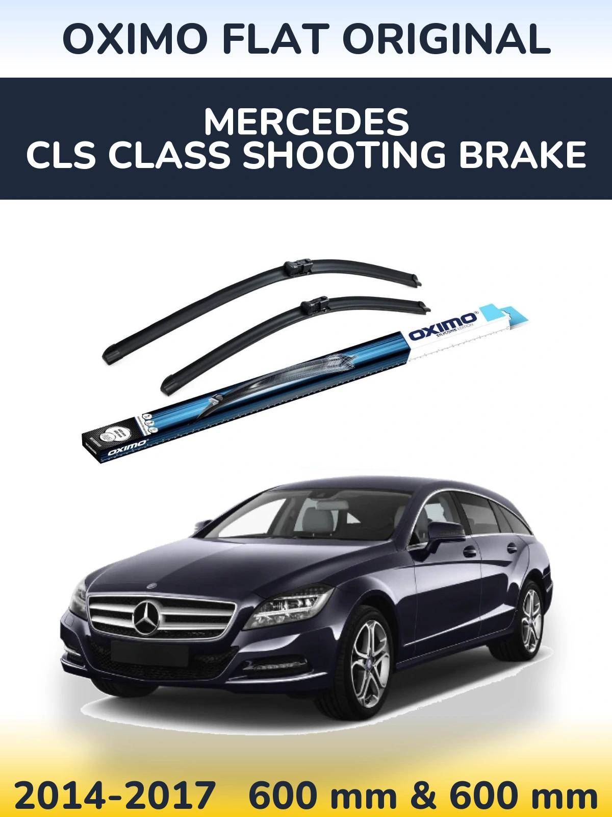 Комплект передних дворников Oximo Flat Original 600 & 600 мм для Mercedes CLS Class Shooting Brake 2014-2017
