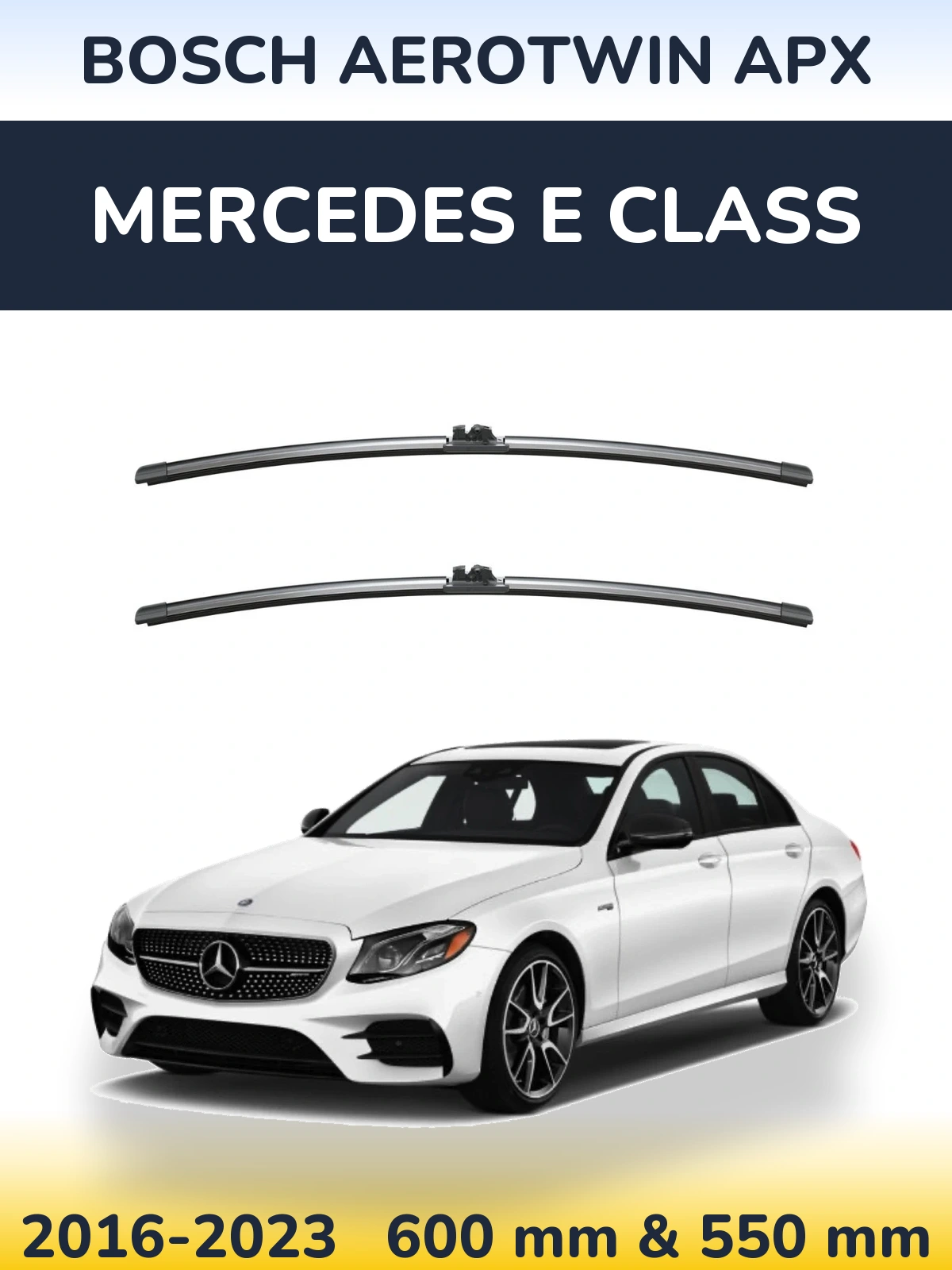 Комплект передних дворников BOSCH AeroTwin APX 600 & 550 мм для Mercedes E Class 2016-2023