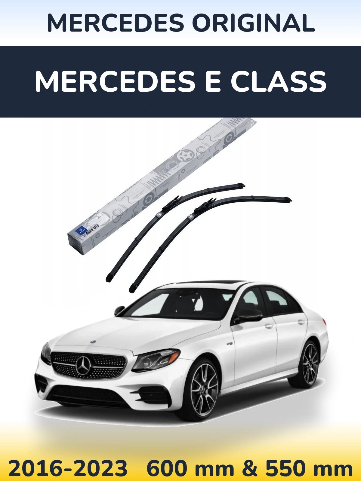 Front wiper blade set Mercedes OEM Mercedes Original 600 & 550 mm for Mercedes E Class 2016-2023