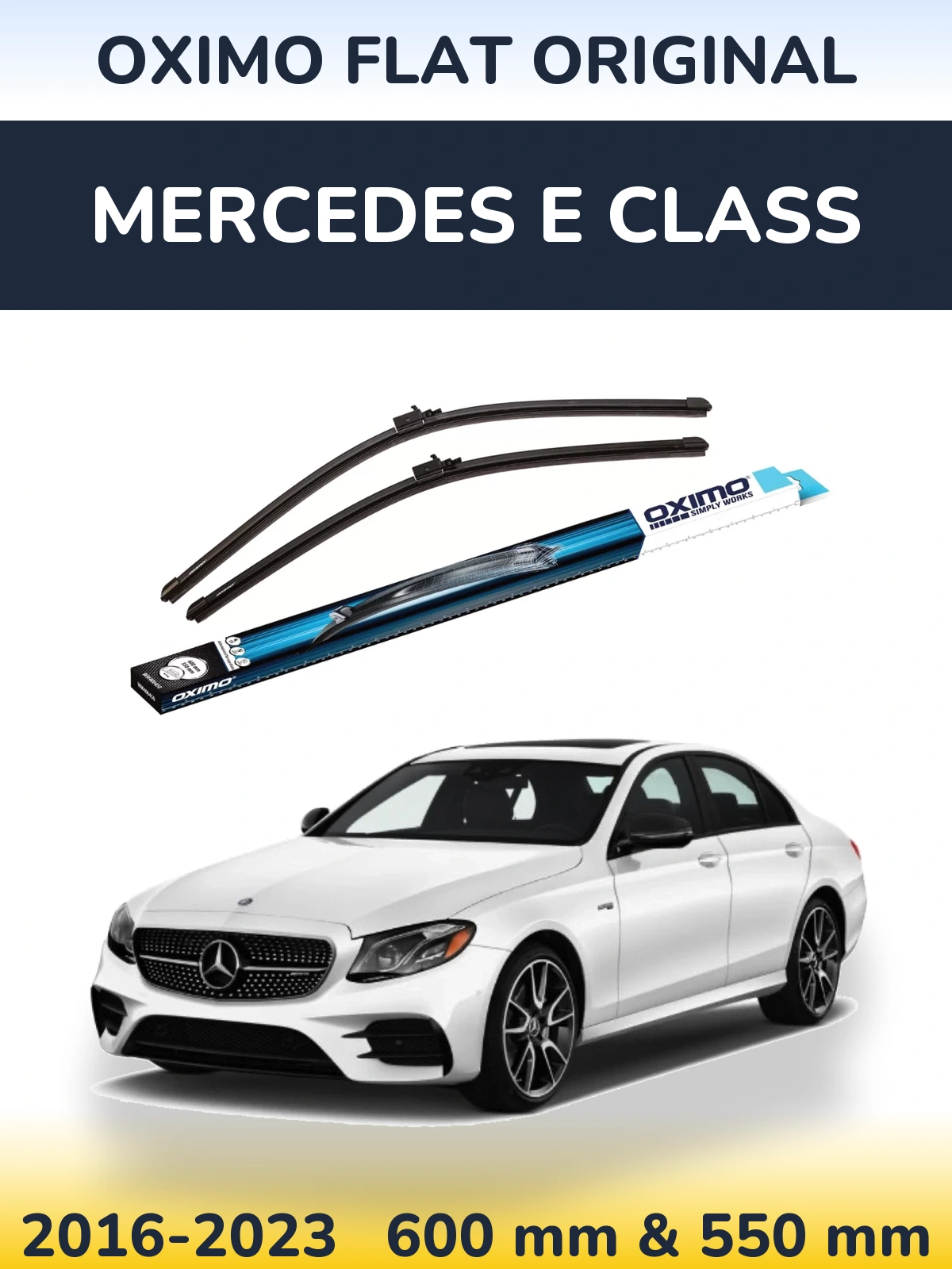 Комплект передних дворников Oximo Flat Original 600 & 550 мм для Mercedes E Class 2016-2023
