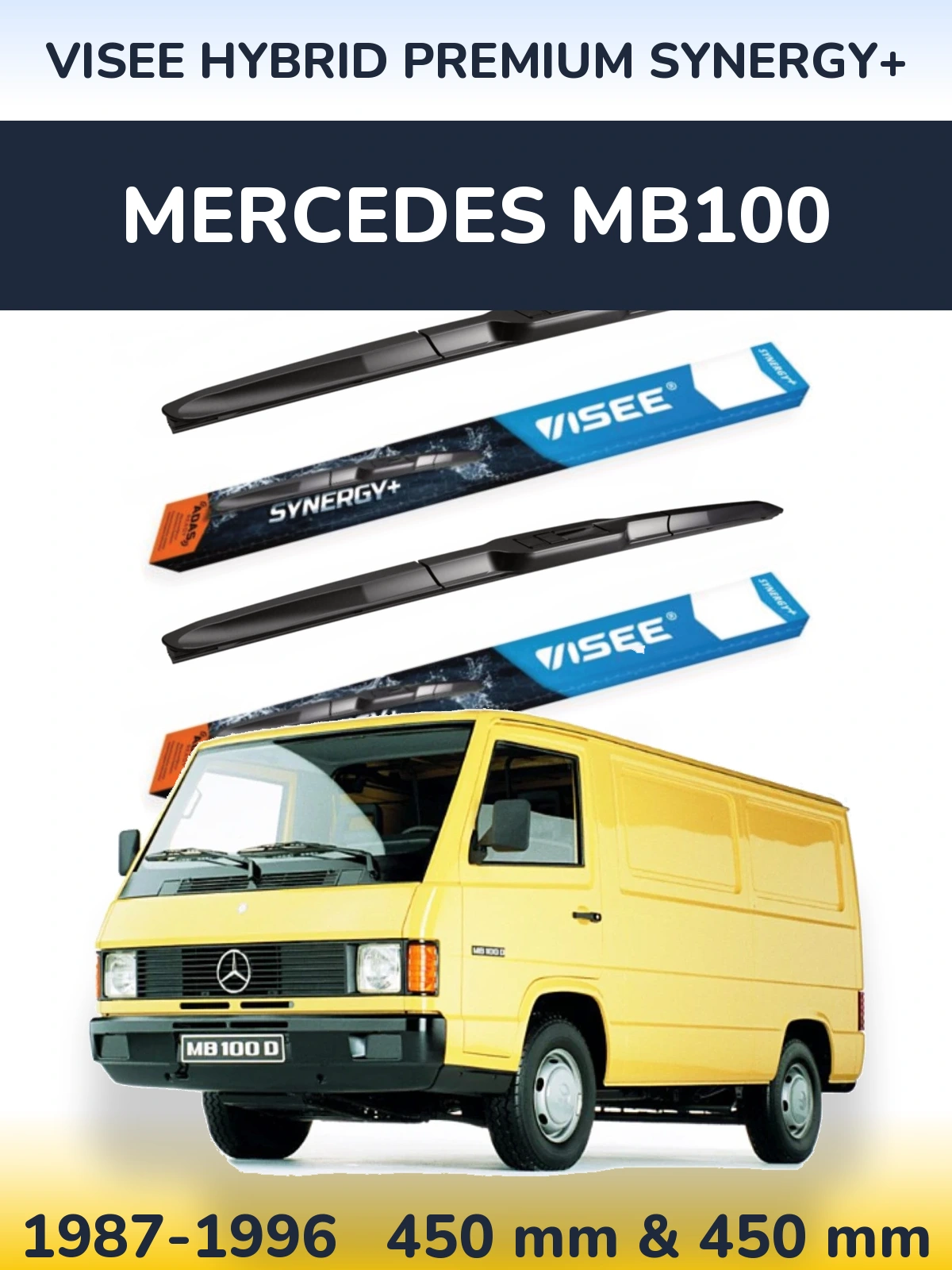 Комплект передних дворников VISEE HYBRID PREMIUM SYNERGY+ 450 & 450 мм для Mercedes MB100 1987-1996