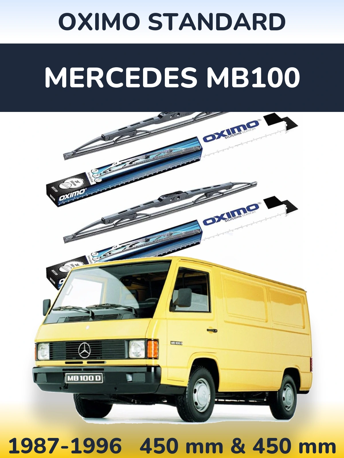 Комплект передних дворников Oximo Standard 450 & 450 мм для Mercedes MB100 1987-1996
