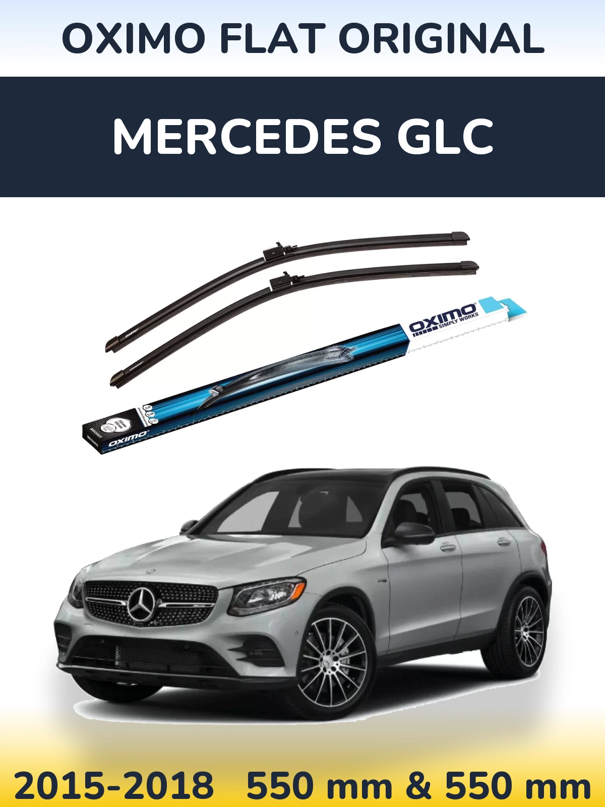 Комплект передних дворников Oximo Flat Original 550 & 550 мм для Mercedes GLC 2015-2018