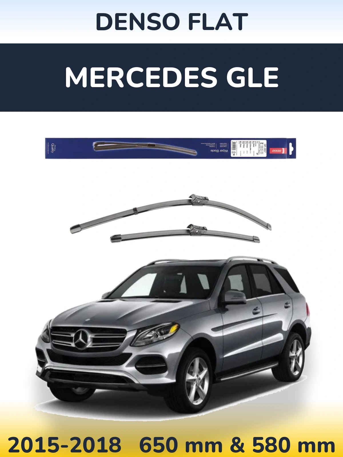 Komplet przednich wycieraczek Denso Flat 650 & 580 mm do Mercedes GLE 2015-2018
