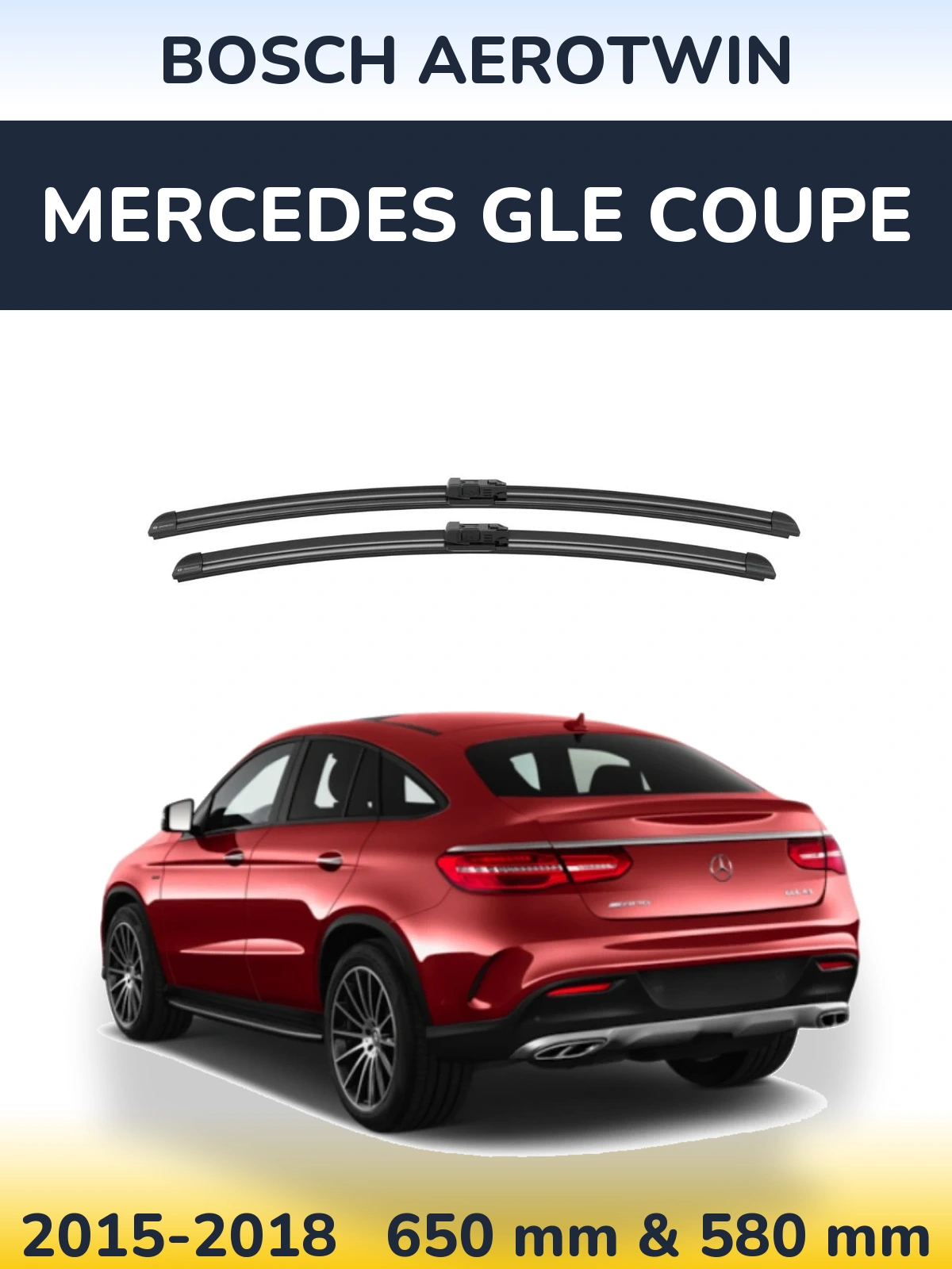 Комплект передніх щіток BOSCH AeroTwin 650 & 580 мм для Mercedes GLE Coupe 2015-2018
