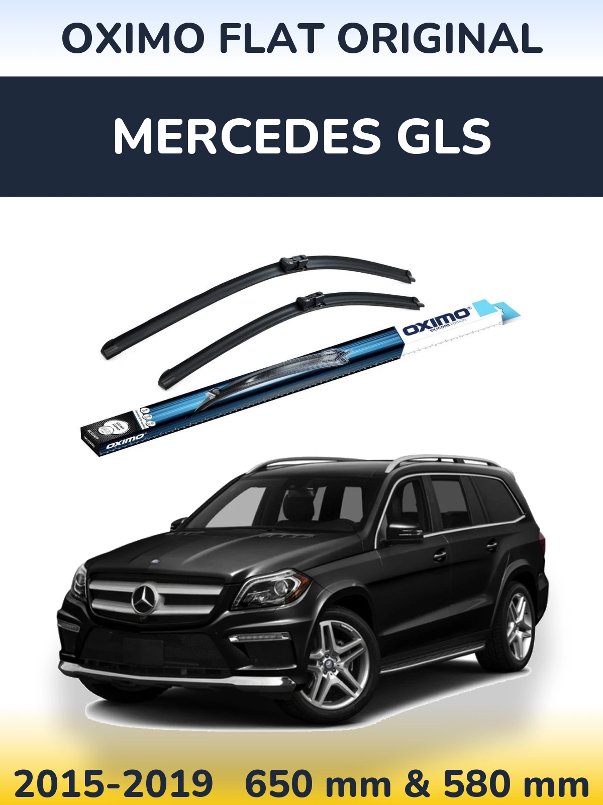 Komplet przednich wycieraczek Oximo Flat Original 650 & 580 mm do Mercedes GLS 2015-2019