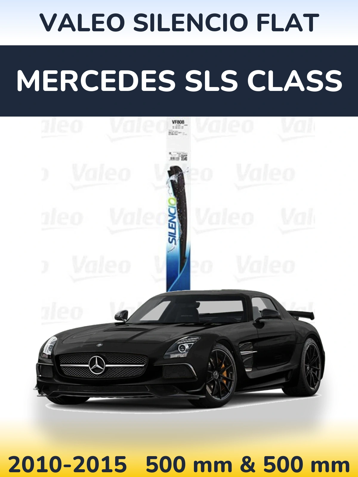Komplet przednich wycieraczek Valeo Silencio Flat 500 & 500 mm do Mercedes Klasa SLS 2010-2015