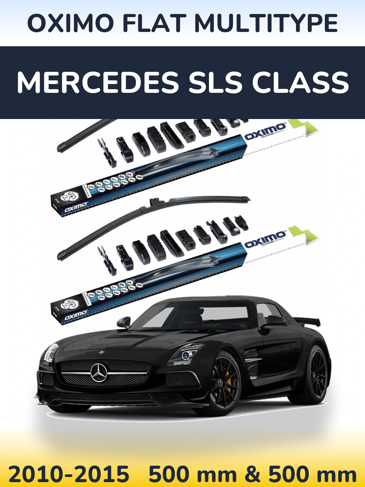 Комплект передніх щіток Oximo Flat MultiТипe 500 & 500 мм для Mercedes SLS Class 2010-2015