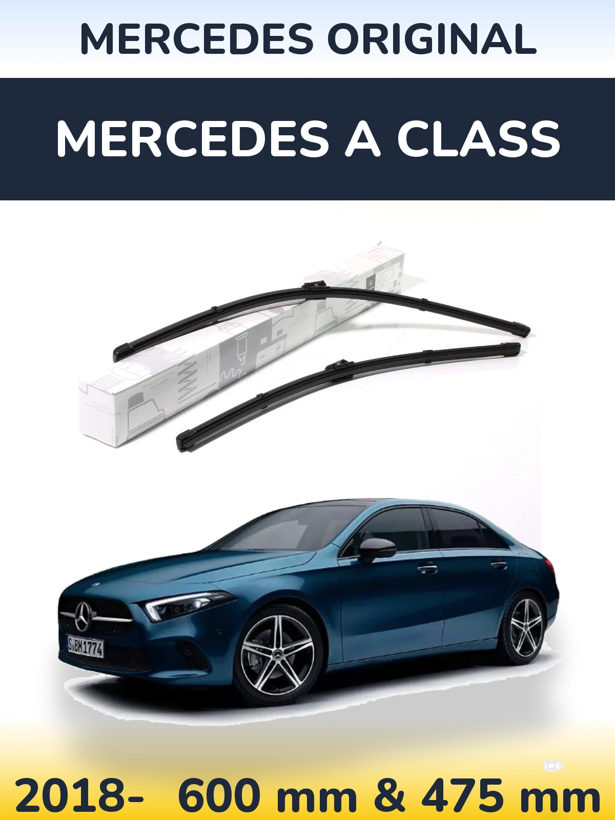 Комплект передних дворников Mercedes OEM Mercedes Original 600 & 475 мм для Mercedes A Class 2018-2026