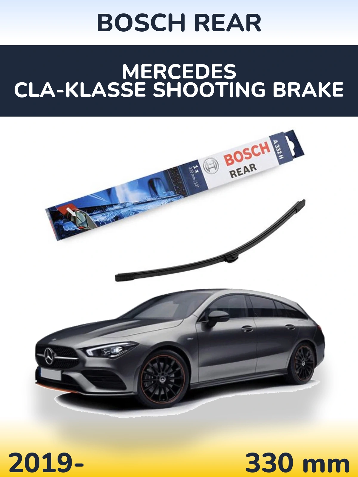 Задний дворник BOSCH Rear 330 мм для Mercedes CLA-Klasse Shooting Brake 2019-2026