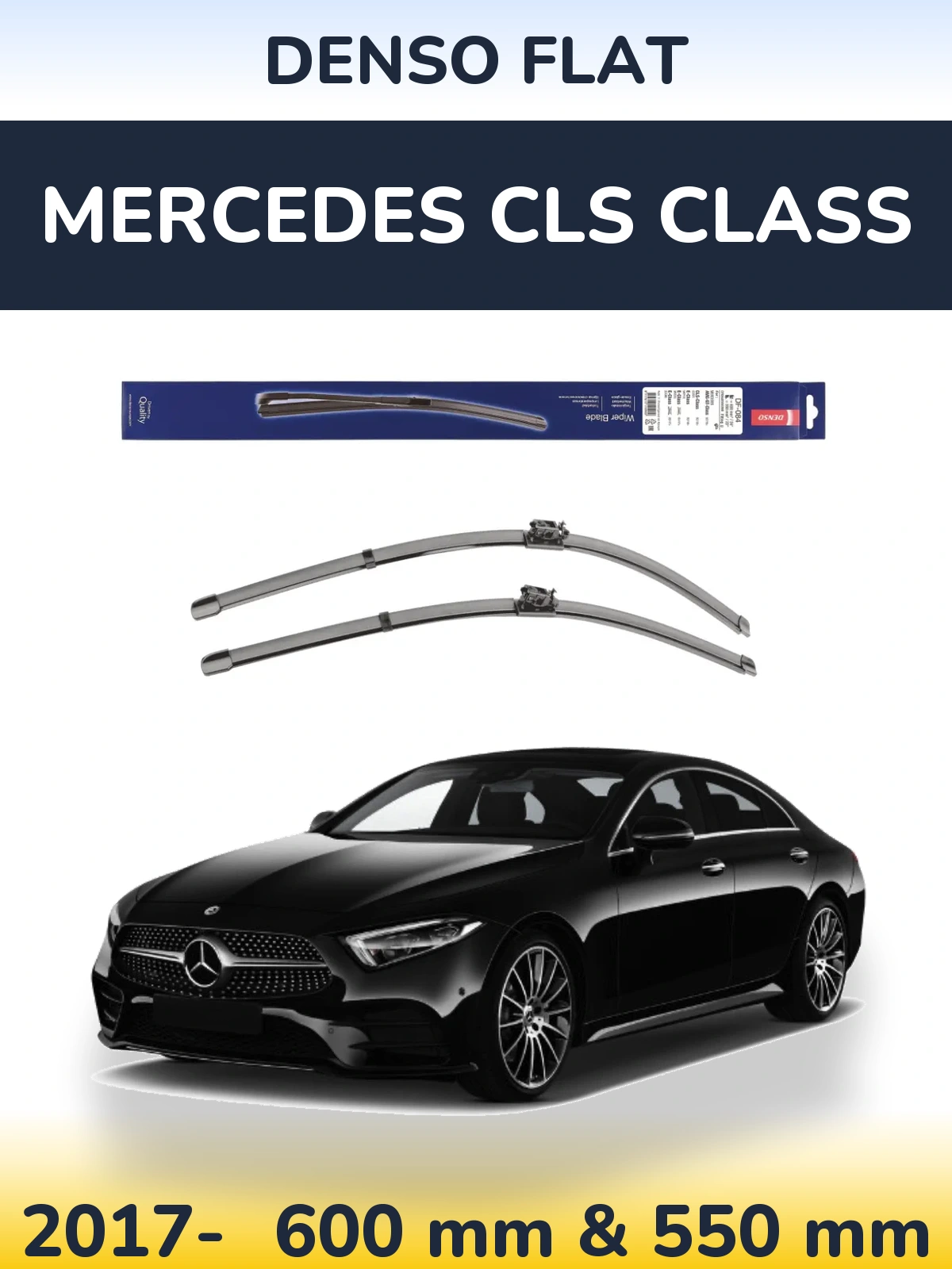 Komplet przednich wycieraczek Denso Flat 600 & 550 mm do Mercedes Klasa CLS 2017-2026
