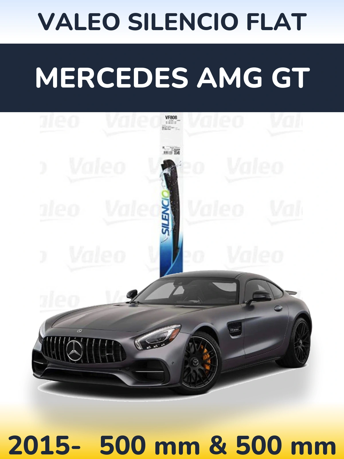 Komplet przednich wycieraczek Valeo Silencio Flat 500 & 500 mm do Mercedes AMG GT 2015-2026