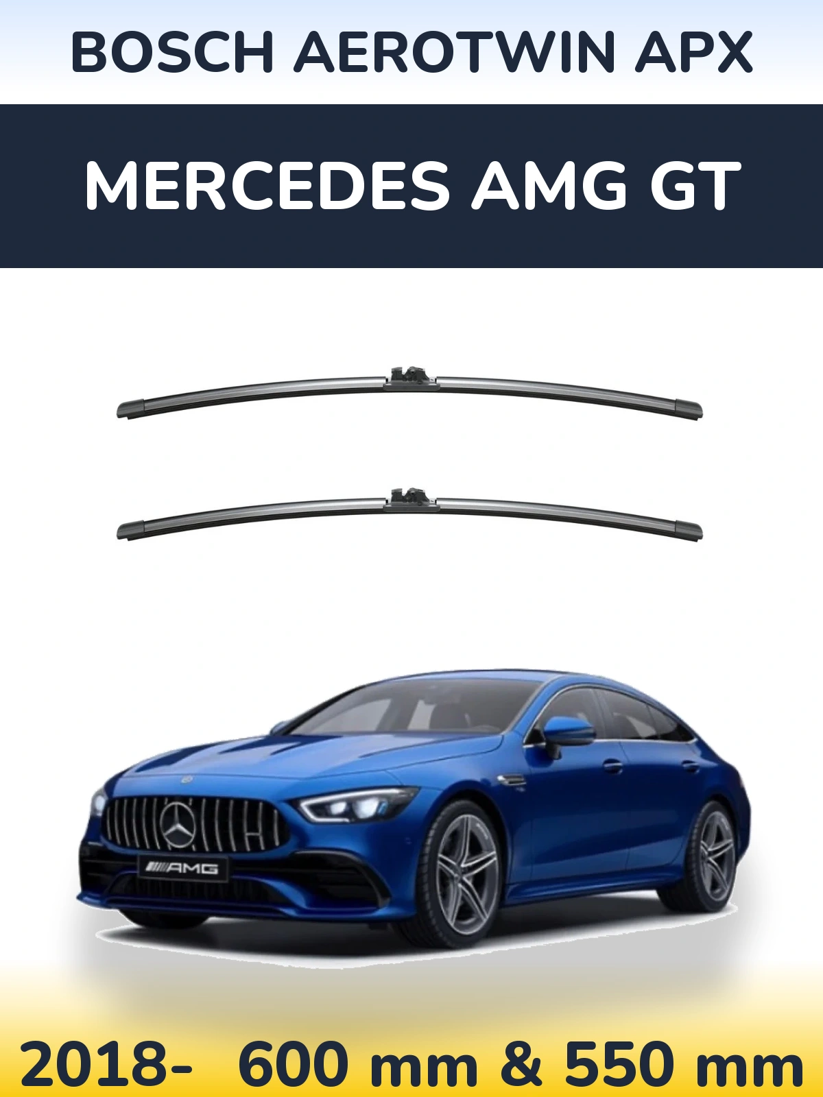 Komplet przednich wycieraczek BOSCH AeroTwin APX 600 & 550 mm do Mercedes AMG GT 2018-2026