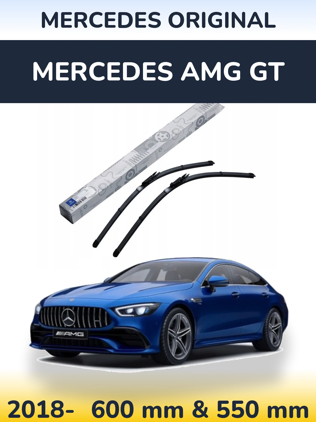 Komplet przednich wycieraczek Mercedes OEM Mercedes Original 600 & 550 mm do Mercedes AMG GT 2018-2026