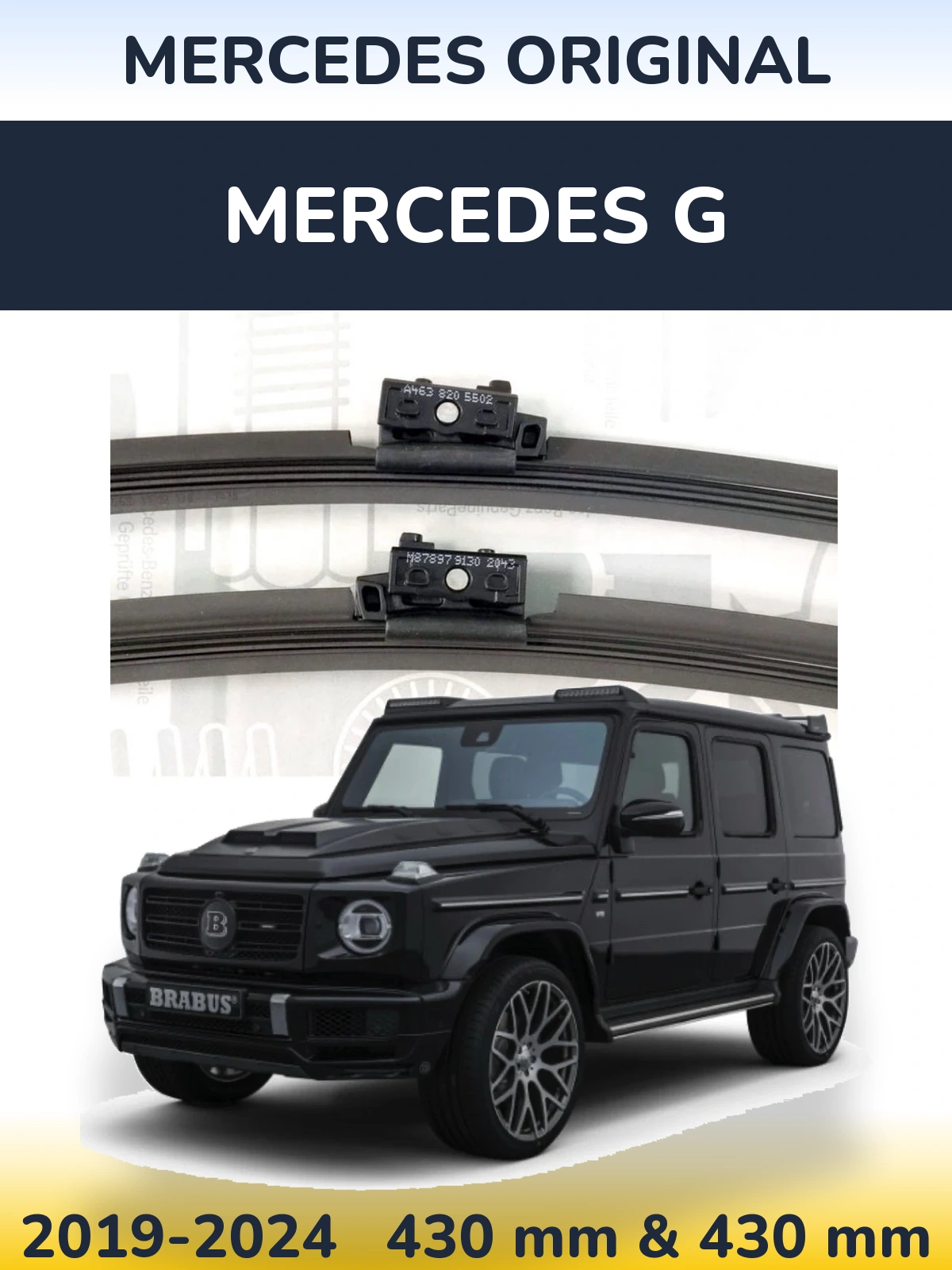 Komplet przednich wycieraczek Mercedes OEM Mercedes Original 430 & 430 mm do Mercedes G 2019-2024