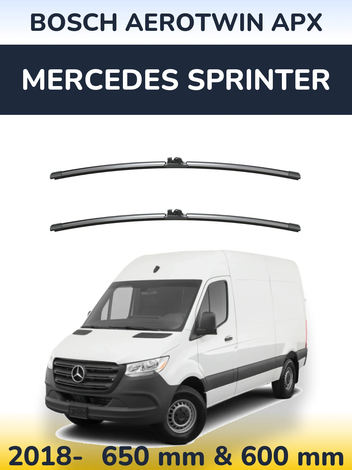Komplet przednich wycieraczek BOSCH AeroTwin APX 650 & 600 mm do Mercedes Sprinter 2018-2026