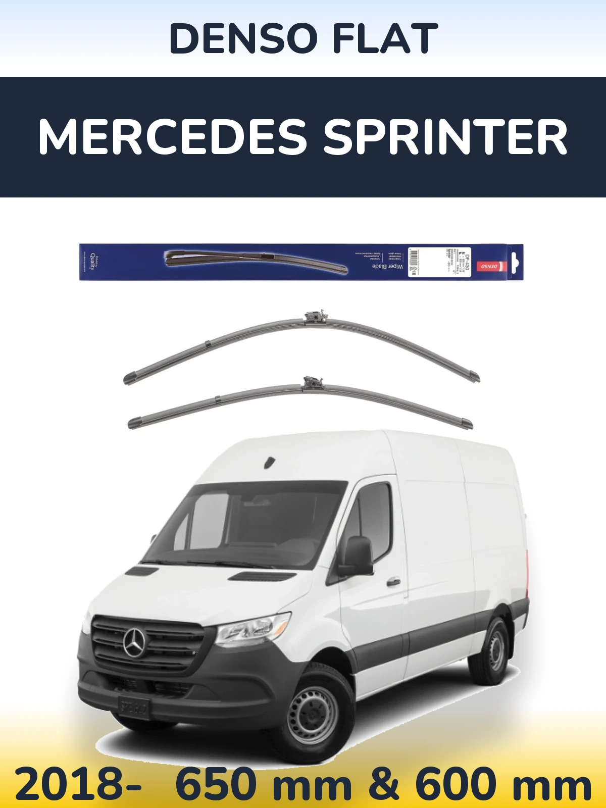 Komplet przednich wycieraczek Denso Flat 650 & 600 mm do Mercedes Sprinter 2018-2026