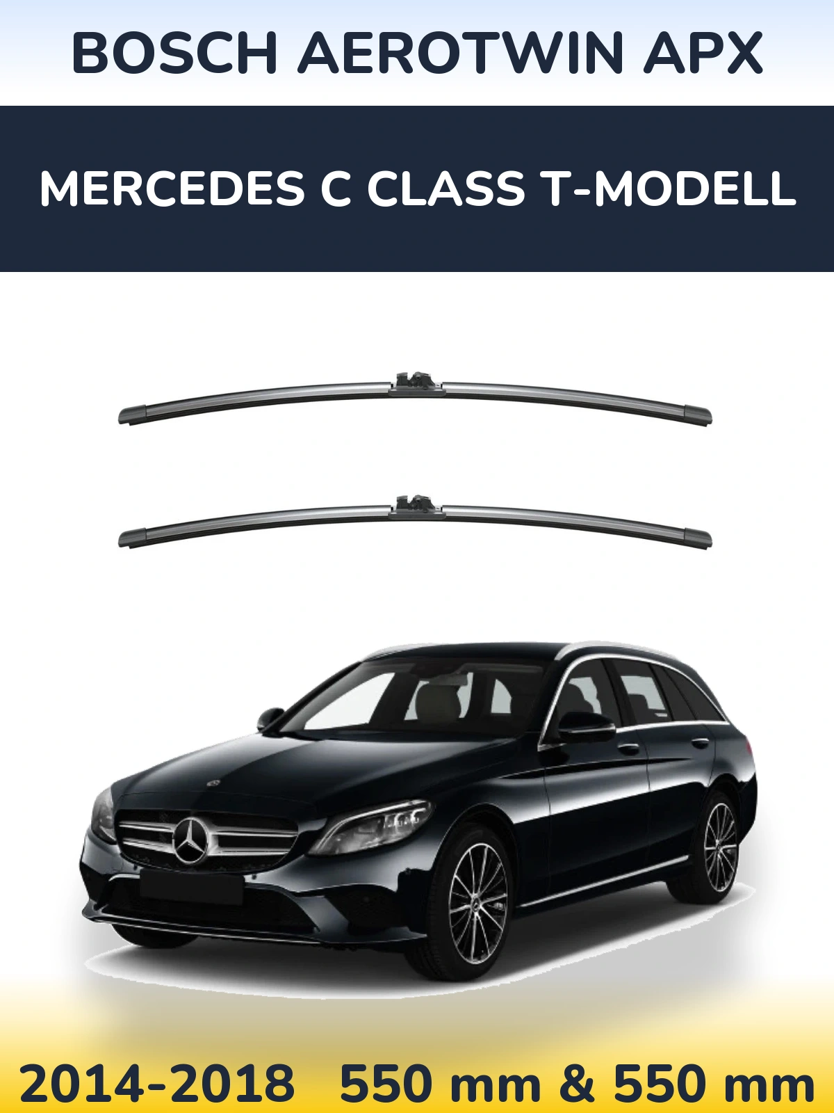Komplet przednich wycieraczek BOSCH AeroTwin APX 550 & 550 mm do Mercedes Klasa C T-Modell 2014-2018