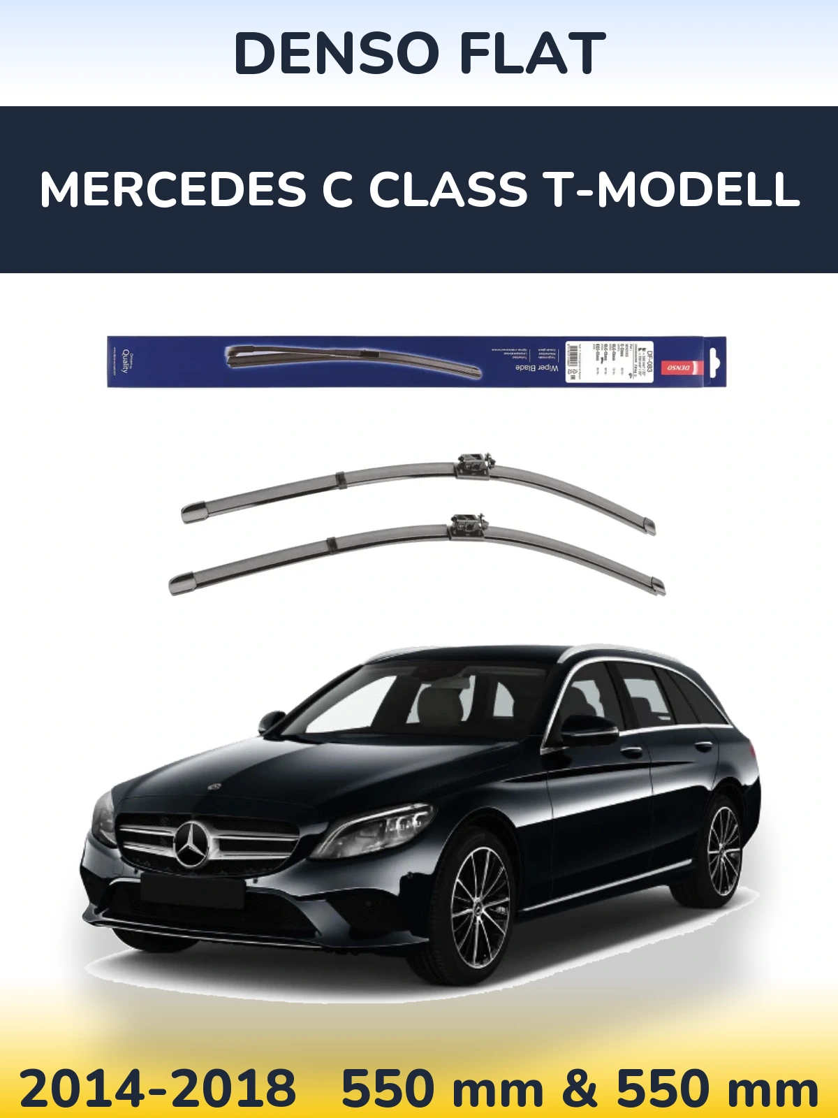 Komplet przednich wycieraczek Denso Flat 550 & 550 mm do Mercedes Klasa C T-Modell 2014-2018