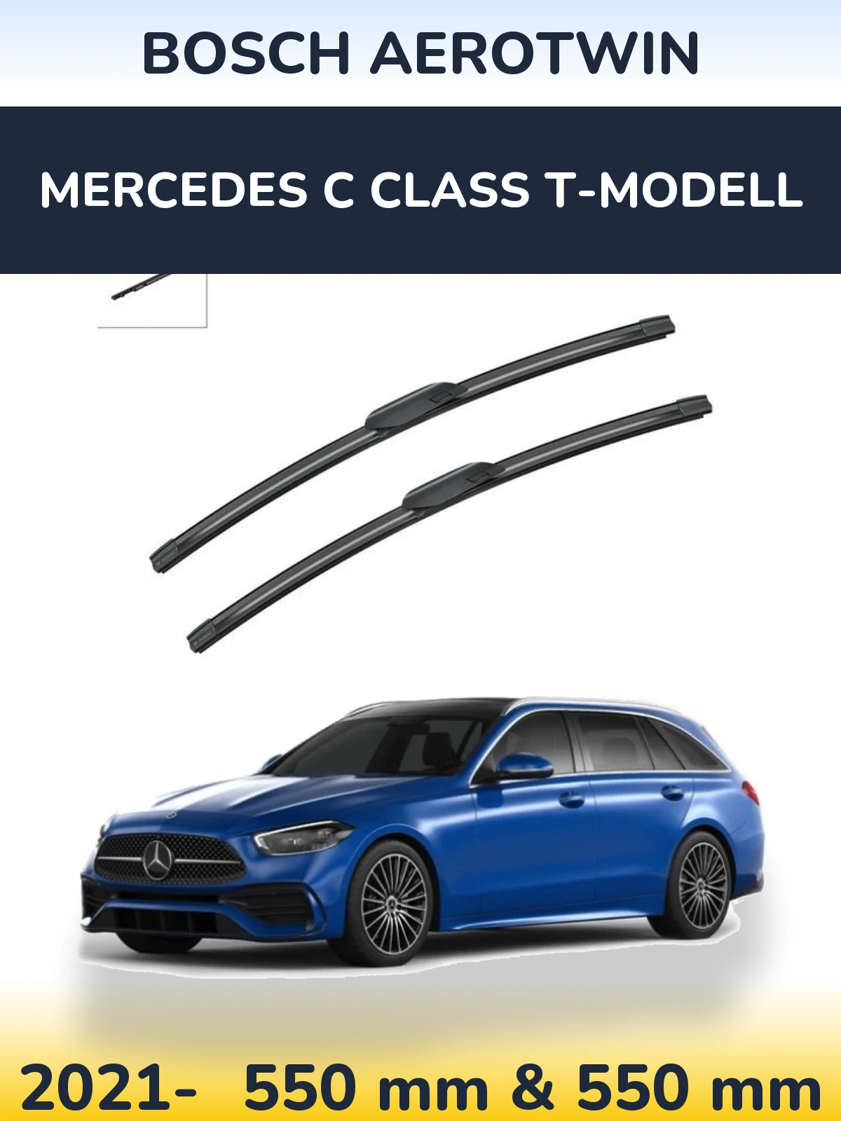 Komplet przednich wycieraczek BOSCH AeroTwin 550 & 550 mm do Mercedes Klasa C T-Modell 2021-2026