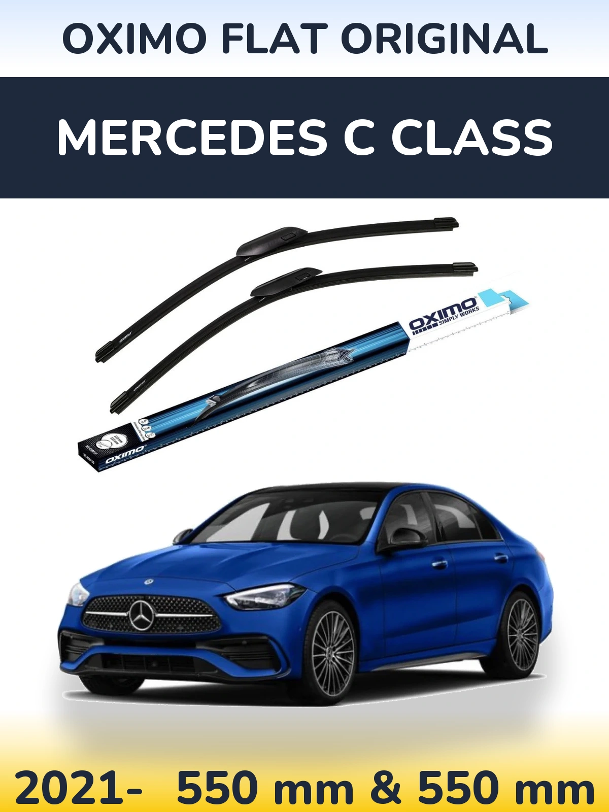 Komplet przednich wycieraczek Oximo Flat Original 550 & 550 mm do Mercedes Klasa C 2021-2026