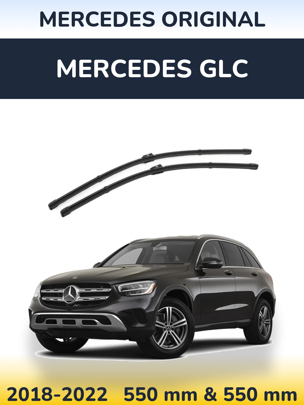 Front wiper blade set Mercedes OEM Mercedes Original 550 & 550 mm for Mercedes GLC 2018-2022