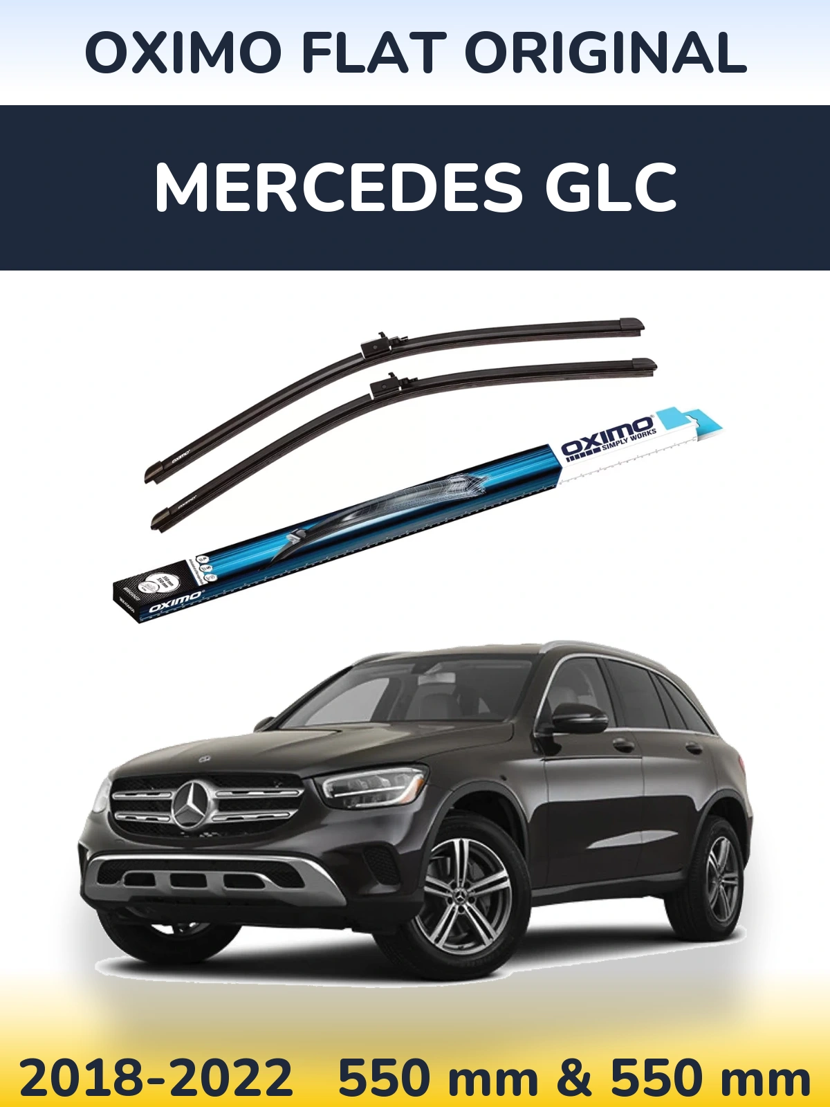 Комплект передніх щіток Oximo Flat Original 550 & 550 мм для Mercedes GLC 2018-2022