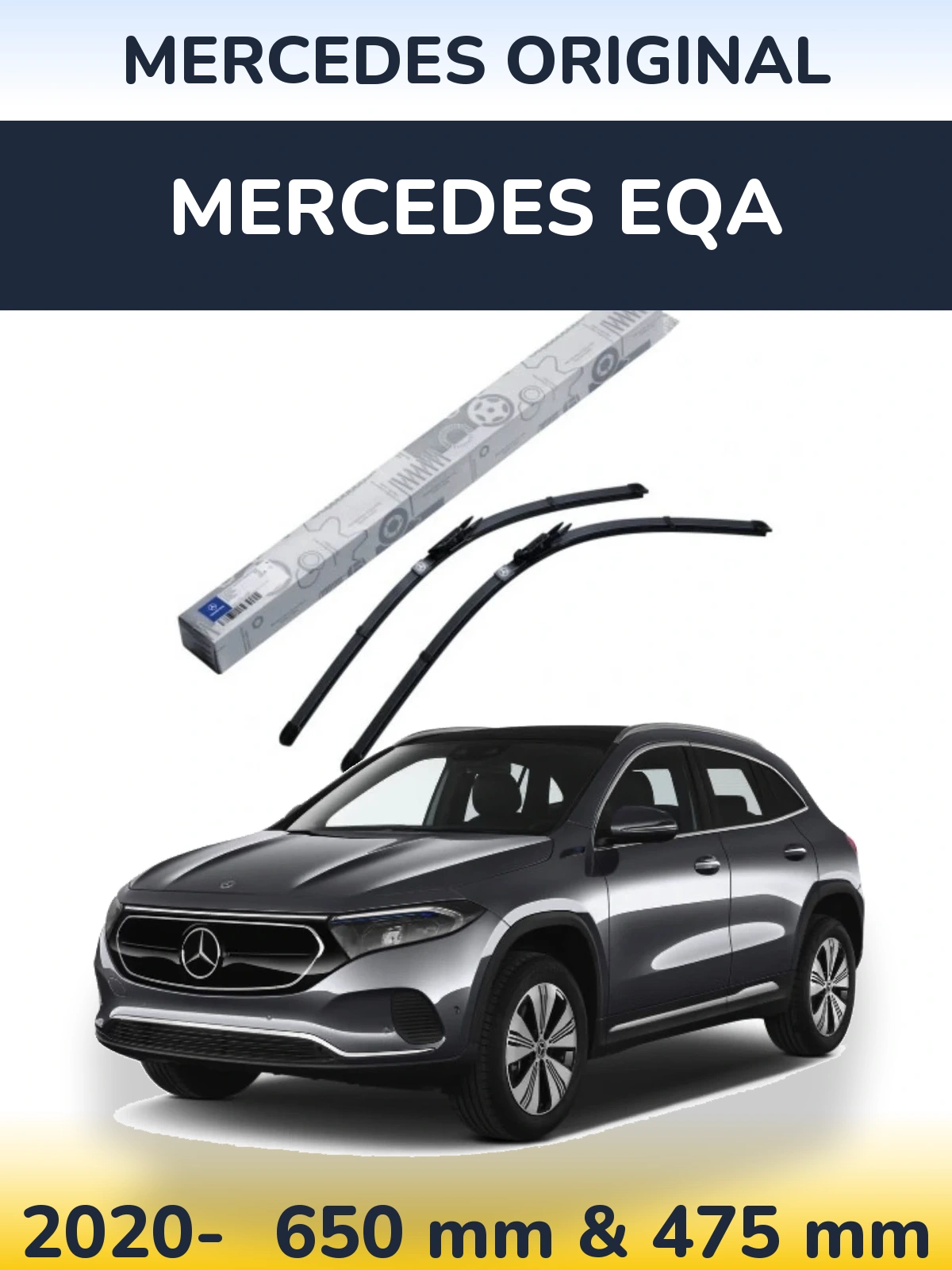 Комплект передніх щіток Mercedes OEM Mercedes Original 650 & 475 мм для Mercedes EQA 2020-2026