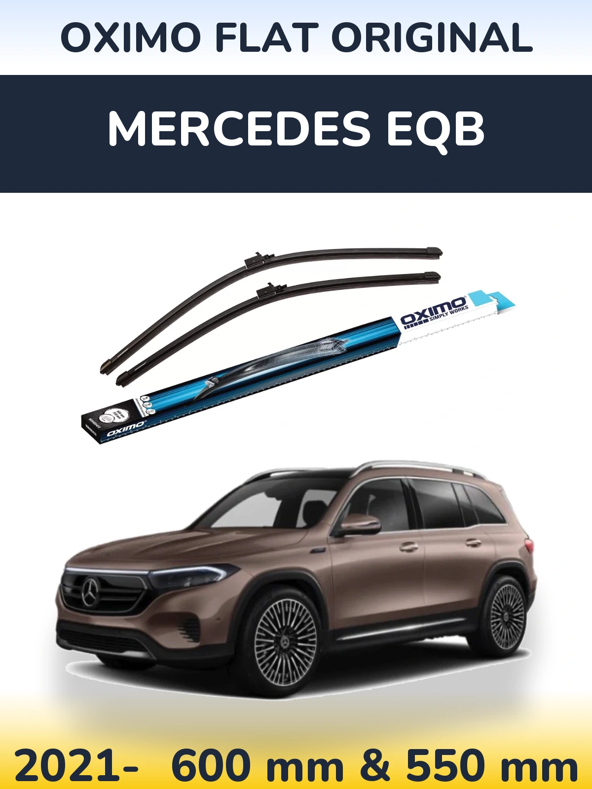 Комплект передних дворников Oximo Flat Original 600 & 550 мм для Mercedes EQB 2021-2026